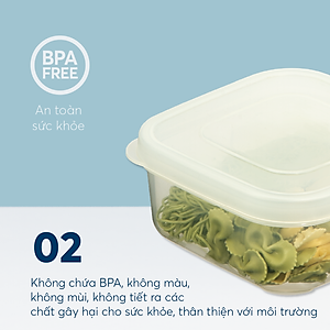 Bộ 3 hộp thực phẩm vuông Hokkaido 500-1000-2000ml ( Tặng kèm Sticker) - INOCHI - chất lượng tiêu chuẩn Nhật Bản