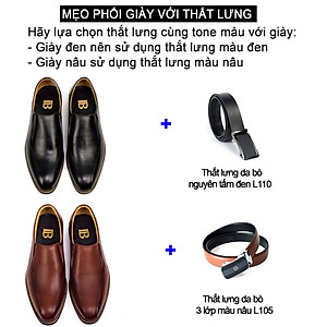 Giày lười da nam công sở Bụi Leather G110 - Da bò Nappa cao cấp - Bảo hành 12 tháng