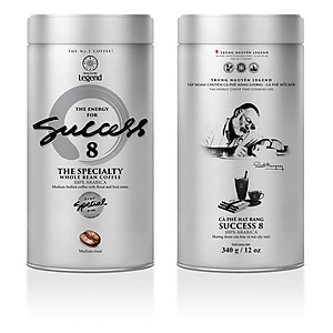 Cà Phê Hạt Mộc Trung Nguyên Legend Success 8 – Lon 340g – 100% Arabica, Hương Hoa Trái Cây Tươi