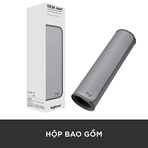 Bàn di chuột cỡ lớn Logitech Desk Mat - Đế cao su chống trượt, lướt dễ dàng, bề mặt chống đổ tràn, bền bỉ, nhỏ gọn - Hàng chính hãng