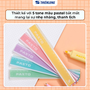 Thước nhựa thẳng màu Pastel dài 20 cm Thiên Long Pazto SR-010 - Màu ngẫu nhiên