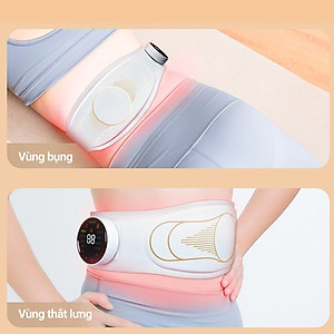Đai [Máy] Massage Bụng Rung Lắc Hồng Ngoại Nhật Bản - Pin sạc - Chính Hãng Màu trắng - thon gọn bụng hiệu quả