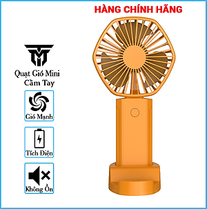Quạt Cầm Tay Mini Tích Điện Teement , Có Giá Đở Điện Thoại, Sạc USB Di Động Tiện Lợi, Phiên Bản Nâng Cấp - Hàng Chính Hãng