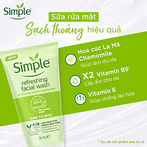 Sữa Rửa Mặt Simple lành tính và hiệu quả cho mọi loại da 150ml