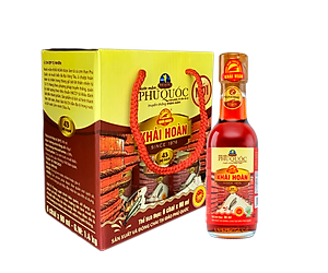 Đặc Sản Phú Quốc - Hộp 6 Chai Thủy Tinh Nước Mắm Phú Quốc Khải Hoàn 43 Độ Đạm (90Ml/ Chai) - Ocop 5 Sao
