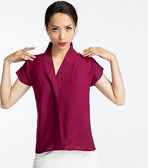Áo Kiểu Công Sở Đẹp Thời trang thiết kế Hity TOP109 (Đỏ Auburn)
