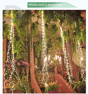 Dây đèn led đom đóm trang trí cắm điện chia nhánh 10 mét mỗi nhánh, không nháy, luôn sáng dây bóng đèn fairy light cao cấp, tinh tế decor phòng, quấn cây, chống nước dùng được ngoài trời ( Tùy chọn màu và chiều dài dây)