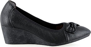 Giày Nữ Da Bò 5 Phân Huy Hoàng HT7942 - Đen