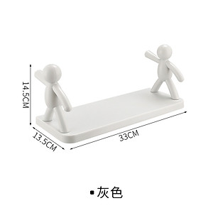 Kệ dán tường nhà tắm hình người chất liệu nhựa PP chắc chắn, Kệ đa năng để đồ hình người trắng, Kệ mỹ phẩm treo tường, decor phòng - Chính hãng MINIIN 