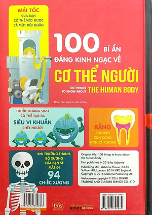 Sách 100 Bí Ẩn Đáng Kinh Ngạc Về Cơ Thể Người (USBORNE - 100 Things To Know About The Human Body)
