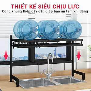 Kệ Để Bát Thông Minh, Giá Kệ Để Chén Bát Đũa Đa Năng Chọn Size (65/85/95/125cm – 1 tầng/2 tầng) – Thép Carbon Không Gỉ - Sơn Tĩnh Điện Cao Cấp Siêu Bền – Chống Bám Bụi Chính Hãng MINIIN