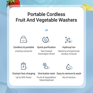 Xiaomi Thiết Bị Làm Sạch Trái Cây Và Rau Củ Quả hormone Giảm Vi Khuẩn Cho Nhà Bếp Hàng nhập khẩu