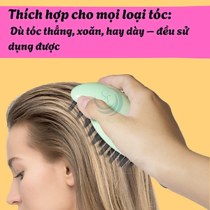 Lược Massage Da Đầu Đa Năng- Bàn Chải Gội Đầu Silicon Thông Minh- Lược Gội Đầu & Mát-xa Cầm Tay- Lược Mát-Xa Da Đầu Mini- Bàn Chải Chăm Sóc Tóc Chống Rụng- Lược Silicon Tạo Bọt & Làm Sạch Da Đầu