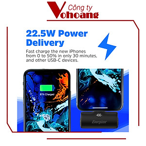 [Mỹ] Sạc dự phòng Energizer UE4600PQ mini Dung lượng 4600mAh tích hợp đầu sạc TypeC - Hàng chính hãng