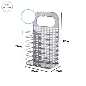 Giỏ gấp gọn đựng đồ treo tường nhựa VIỆT NHẬT kèm 1 móc dán chịu lực - giỏ đa năng đựng quần áo, đồ chơi, đồ ăn,...00540