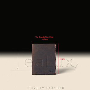 Ví Đứng Da Sáp Đựng Giấy Tờ Cũ Handmade Lealux The Stand Wallet