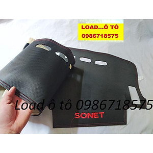 Thảm Taplo Da Xe KIA SONET 2022-23 Mẫu Da Vân Carbon Cao Cấp