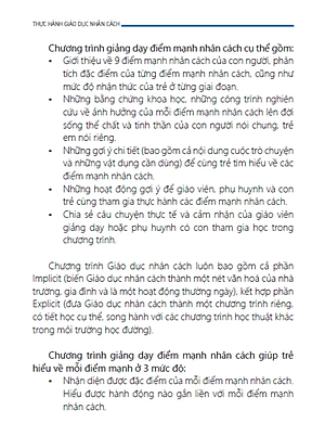 Sách Thực Hành Giáo Dục Nhân Cách