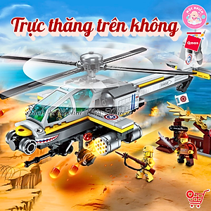 Đồ chơi lắp ráp, xếp hình Qman 1719 - Trực Thăng Trên Không (280 mảnh ghép)