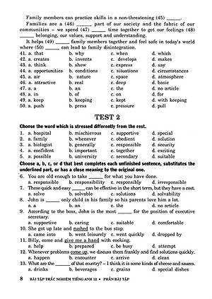 Sách Bài Tập Trắc Nghiệm Tiếng Anh 12 (Không Đáp Án)