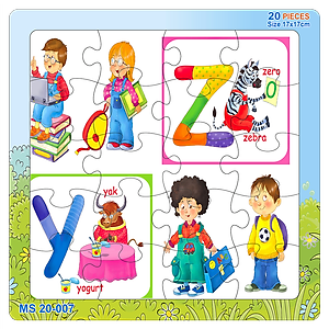 07 bộ tranh xếp hình 20 mảnh size 17x17cm – đồ chơi trí tuệ cho bé từ 2 tuổi – Combo The Alphabet