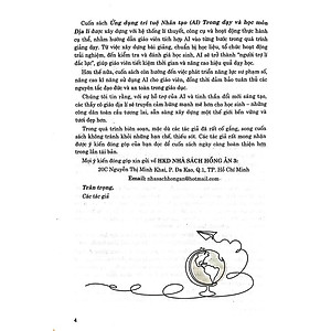 Sách-Ứng Dụng Trí Tuệ Nhân Tạo AI Trong Dạy Và Học Môn Địa Lí (Dành Cho Giáo Viên Và Học Sinh)