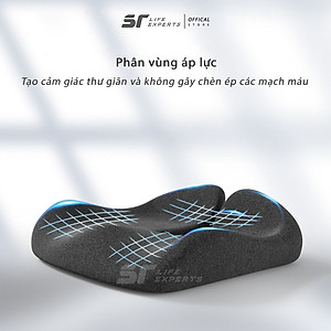 Đệm Mông Nâng Đỡ Đa Chức Năng Công Thái Học, Đệm Lót Ghế Cao Su Non, Văn Phòng, Ô Tô Xe Hơi - Sairui