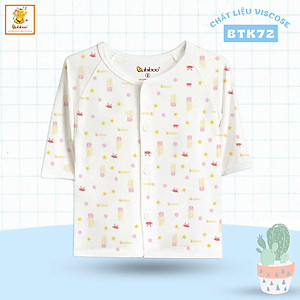 Áo sơ sinh màu cổ tim viền tay dài mềm mại cho bé (BB17)