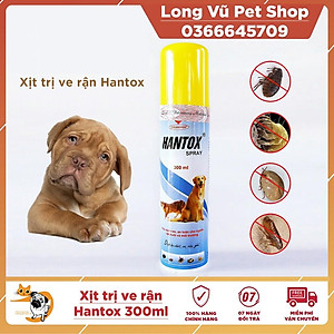 Thuốc trị ve, ghẻ, chấy, rận, bọ chét trên chó mèo HANTOX dạng xịt 300ml