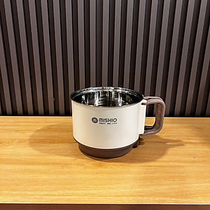 Nồi Lẩu Điện Mini 1.5L Mishio MK392 600W lòng nồi inox 304 không gỉ sét - hàng chính hãng