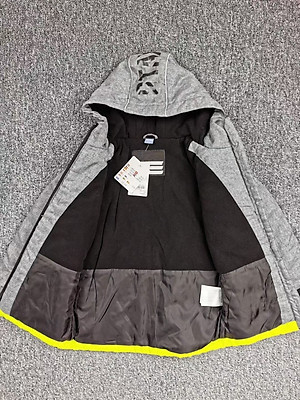 Áo khoác bé trai lót nỉ có mũ 2-8 tuổi phối màu thời trang chất liệu cao cấp