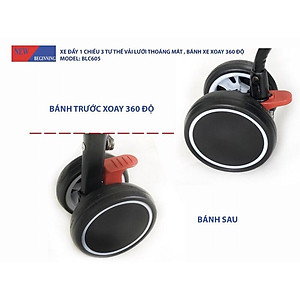 Xe đẩy gập gọn, siêu thoáng khí, chống tia uv, xe đẩy siêu nhẹ BLC605