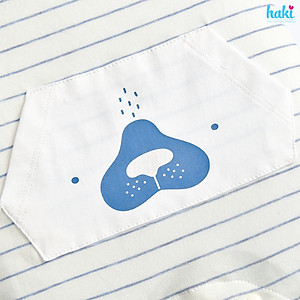 Bộ body đùi sát nách kẻ, túi ốp cho bé vải sợi tre cao cấp BB046, romper cho bé, set body bé sơ sinh hàng chính hãng HAKI