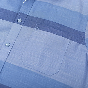 Áo Sơ Mi Nam Thương Hiệu Anton Dài Tay Công Sở Trung Niên Vải Cotton Họa Tiết Kẻ Caro Màu Xanh - X8566