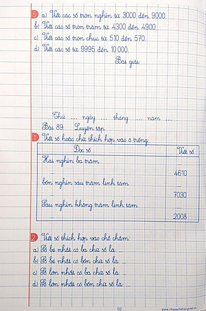 Vở Ô Li Bài Tập Toán Lớp 3 - Quyển 2