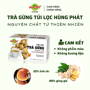Trà Gừng Túi Lọc Hộp 25 Gói - Trà Hùng Phát