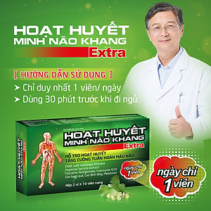 Hoạt Huyết Minh Não Khang Extra Dân Khang Giúp Hoạt Huyết Dưỡng Não Ngủ Ngon Giảm Rối Loạn Tiền Đình Hộp 20 Viên