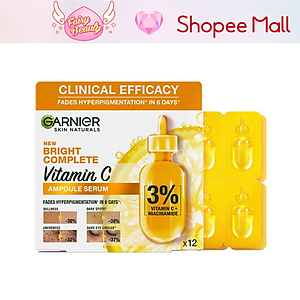 [GARNIER] Tinh Chất Vitamin C Cô Đặc Giúp Sáng Da & Mờ Thâm Hiệu Quả Bright Complete Ampoule Serum 1.5ml/12x1.5ml