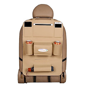 Tấm da treo ghế để giấy ăn, chai lọ tiện lợi giúp nội thất xe gọn gàng - màu ngẫu nhiên 