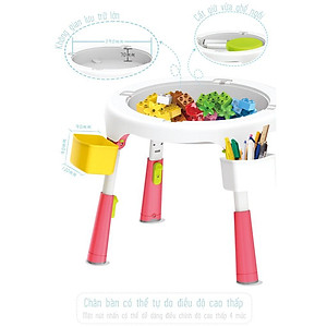 Bộ bàn ghế lắp ghép đồ chơi smoneo đa năng Toys house  1119-SM-001-88005 tặtng quà dễ thương