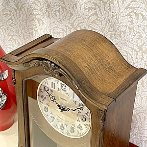 Đồng hồ để bàn Nhật Bản Rhythm CRJ717CR06 , Kt 24.0 x 32.5 x 12.5cm, 1.7kg Vỏ gỗ. Dùng Pin.