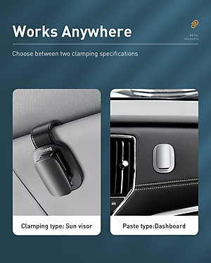 Móc kẹp treo Baseus Platinum Vehicle Eyewear Clip ACYJN- Hàng chính hãng