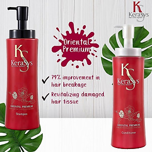 Dầu gội Kerasys Oriental Premium phục hồi tóc Hàn Quốc 600ml (Thảo dược hạt trà) + Móc khoá