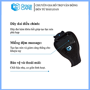 Đai Bảo Vệ Khuỷu Tay Grace Care EB223 – Có Đệm Gel Hỗ Trợ Cố Định, Giảm Đau, Hỗ Trợ Tennis Elbow