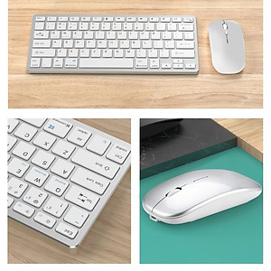 Bộ Bàn phím chuột không dây mini W616 - pin sạc - đa kết nối bluetooth 5.0 + 3.0 + Usb wireless 2.4G hàng nhập khẩu