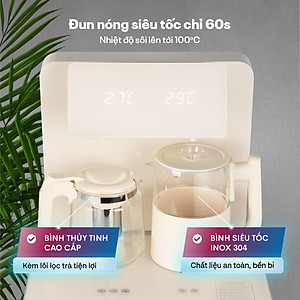 Cây nước nóng lạnh bàn trà cafe Fujihome nhập khẩu cài đặt nhiệt độ sôi, máy nước nóng lạnh bình âm điều khiển từ xa - hàng chính hãng