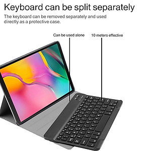 PU Leather Case for Samsung Galaxy Tab A7 10.4'' 2020 with Detachable Bluetooth Keyboard - 3-in-1 functionality keyboard case