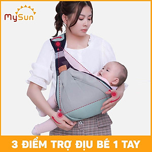Đai địu bằng vải lưới giá rẻ cho em bé điệu trẻ sơ sinh bế nằm ngang MySun
