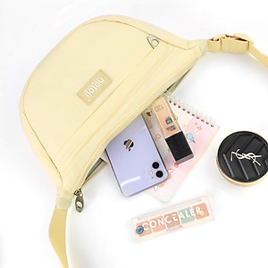 Túi phao đeo chéo nam nữ hình bán nguyệt NATOLI túi bánh bao chần bông vải canvas chống nước tốt-Soft Touch Crossbag T26