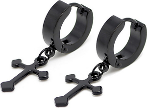 Bông tai thánh giá BT166 - Màu đen